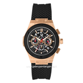 CHRIST VERRA CV 917877G-38 BLK Black Rosegold Rubber Strap